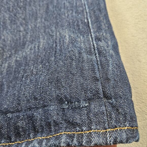 Levis 501 Jeans Mens Size 35x32.5 Straight Fit Cotton Denim Blue Distressed Worn - Picture 5 of 16